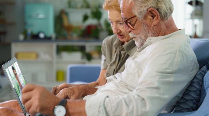 Elderly Caucasian Couple Using Telehealth